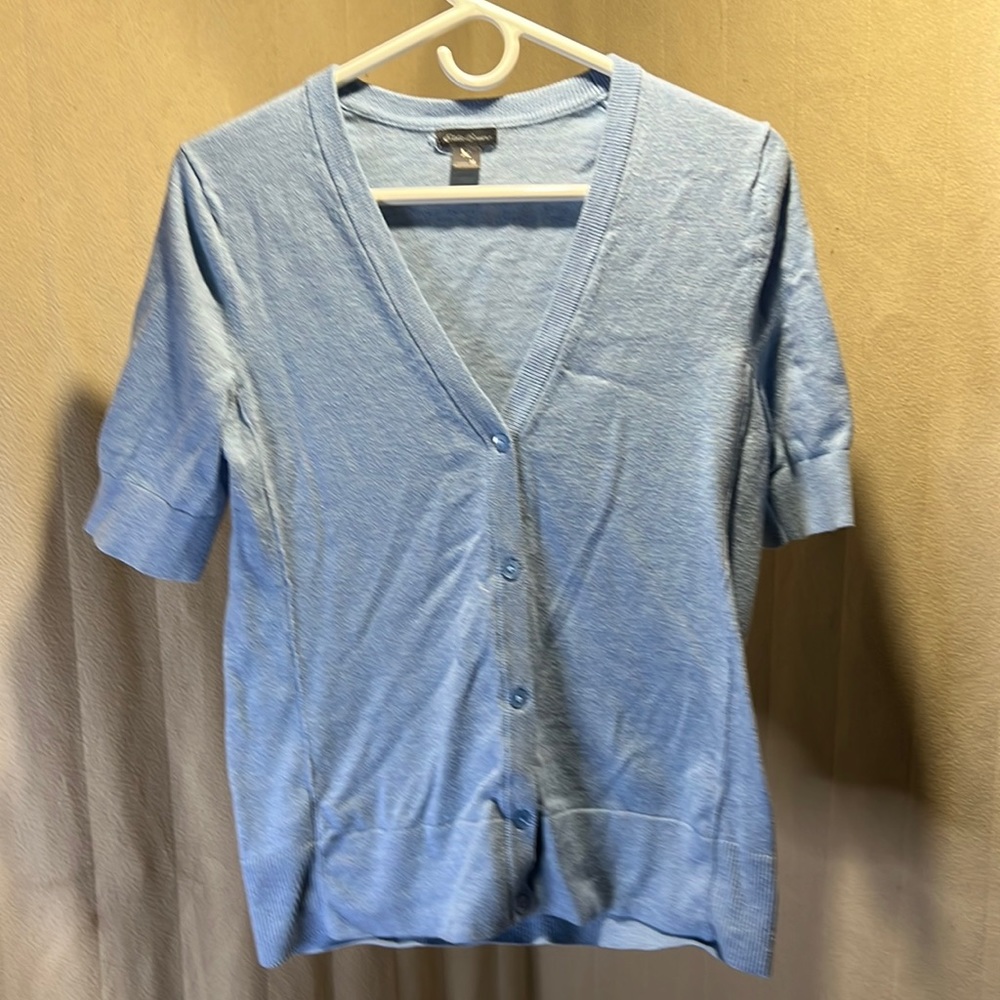 3/$10 Eddie Bauer Button Up Short Sleeve Sweater Womens Medium